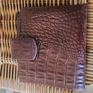 Brahmin Leather Crocodile Pattern Wallet